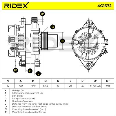 Alternator RIDEX 4G1372 4G1372 - photo 7