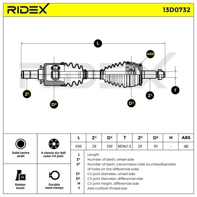Drive Shaft RIDEX 13D0732 13D0732 - photo 5