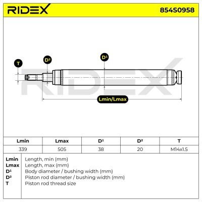 Shock Absorber RIDEX 854S0958 854S0958 - photo 8