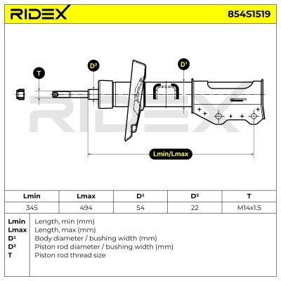 Shock Absorber RIDEX 854S1519 854S1519 - photo 8