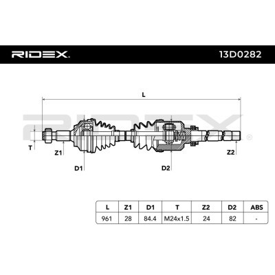 Drive Shaft RIDEX 13D0282 13D0282 - photo 7