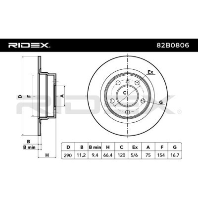 Brake Disc RIDEX 82B0806 82B0806 - photo 4
