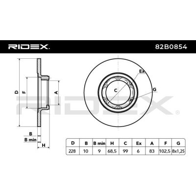 Brake Disc RIDEX 82B0854 82B0854 - photo 3