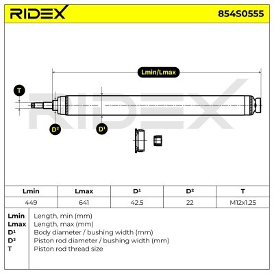Shock Absorber RIDEX 854S0555 854S0555 - photo 5