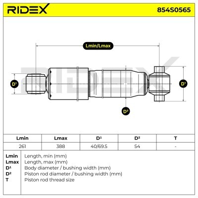 Shock Absorber RIDEX 854S0565 854S0565 - photo 8