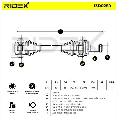 Drive Shaft RIDEX 13D0289 13D0289 - photo 6