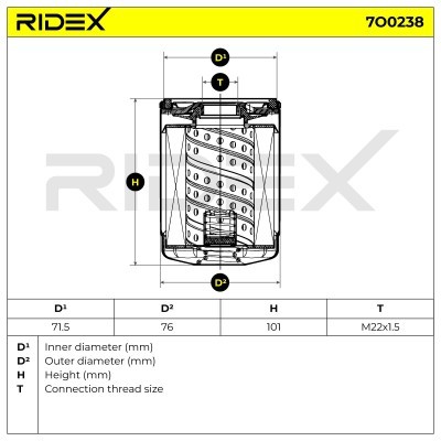 Oil Filter RIDEX 7O0238 7O0238 - photo 5