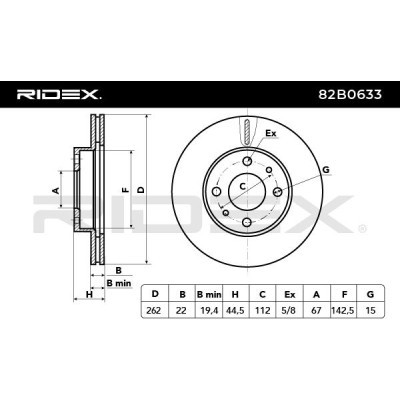 Brake Disc RIDEX 82B0633 82B0633 - photo 3