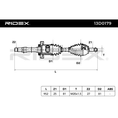 Drive Shaft RIDEX 13D0179 13D0179 - photo 7