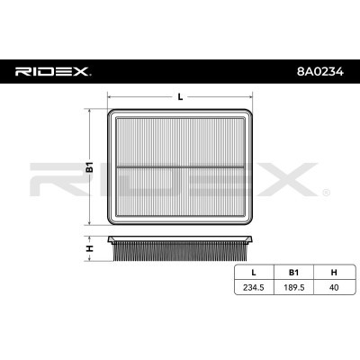 Air Filter RIDEX 8A0234 8A0234 - photo 4