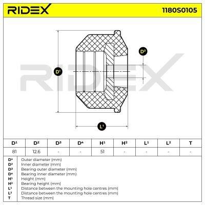 Strut Support Bearing Front RIDEX 1180S0105 1180S0105 - photo 5