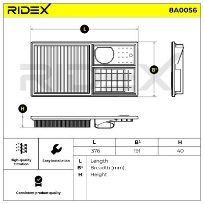 Air Filter RIDEX 8A0056 8A0056 - photo 8