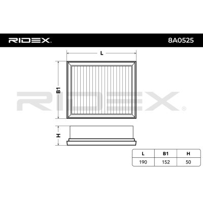 Air Filter RIDEX 8A0525 8A0525 - photo 4