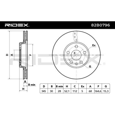 Brake Disc RIDEX 82B0796 82B0796 - photo 3