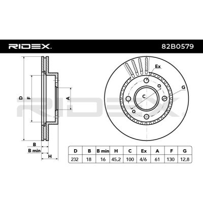 Brake Disc RIDEX 82B0579 82B0579 - photo 3