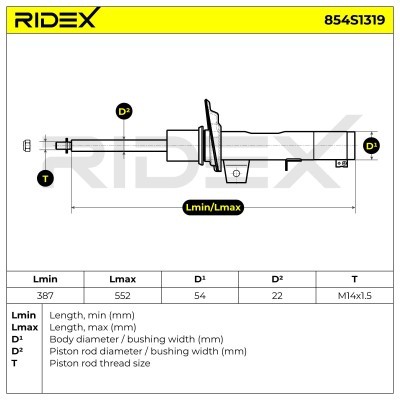 Shock Absorber RIDEX 854S1319 854S1319 - photo 8