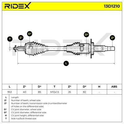 Drive Shaft RIDEX 13D1210 13D1210 - photo 7