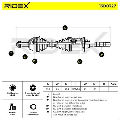 Drive Shaft RIDEX 13D0327 13D0327 - photo 7