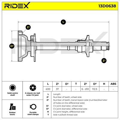 Drive Shaft RIDEX 13D0638 13D0638 - photo 7