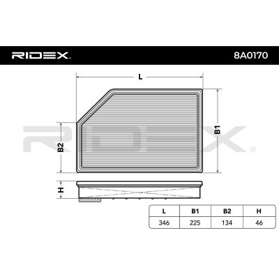 Air Filter RIDEX 8A0170 8A0170 - photo 5