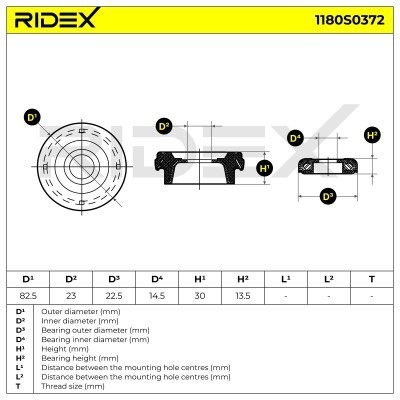 Strut Support Bearing Front RIDEX 1180S0372 1180S0372 - photo 4