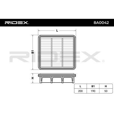 Air Filter RIDEX 8A0042 8A0042 - photo 3