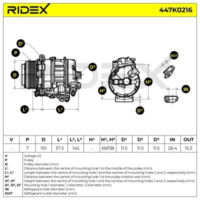Compressor, Air Conditioning BMW 5 Touring 447K0216 - photo 6