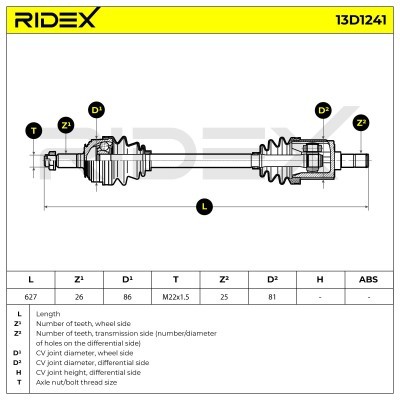 Drive Shaft RIDEX 13D1241 13D1241 - photo 7