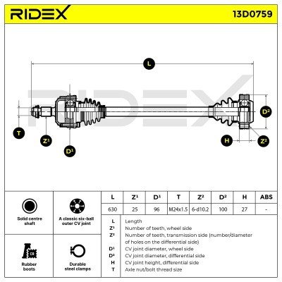Drive Shaft RIDEX 13D0759 13D0759 - photo 7