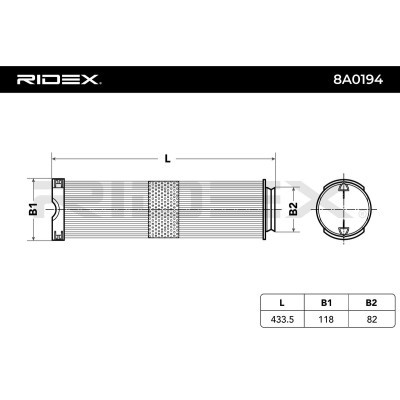 Air Filter RIDEX 8A0194 8A0194 - photo 3