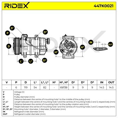 Compressor, Air Conditioning 447K0021 - photo 5