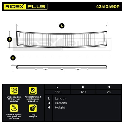 Cabin Air Filter RIDEX 424I0490P 424I0490P - photo 7