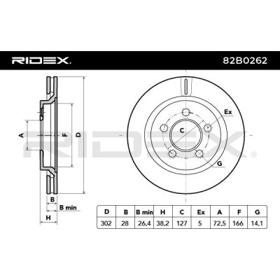Brake Disc RIDEX 82B0262 82B0262 - photo 4