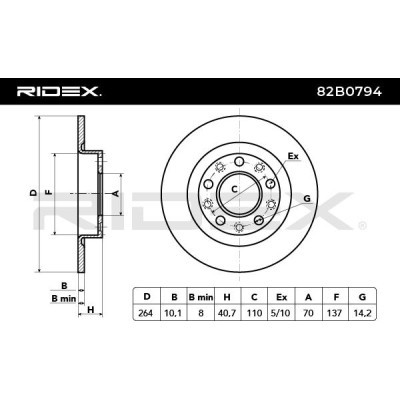 Brake Disc RIDEX 82B0794 82B0794 - photo 3