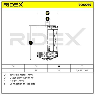 Oil Filter RIDEX 7O0069 7O0069 - photo 5