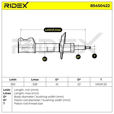 Shock Absorber RIDEX 854S0422 854S0422 - photo 7