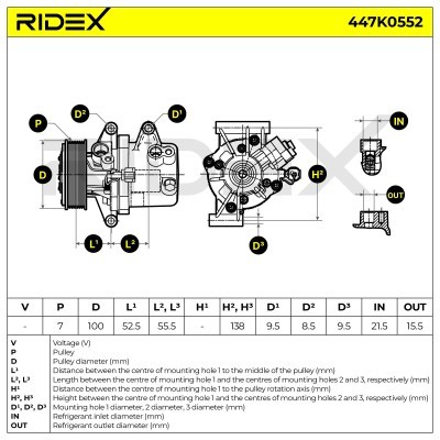 Compressor, Air Conditioning NISSAN MICRA IV (K13) NOTE 447K0552 - photo 7