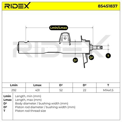 Shock Absorber RIDEX 854S1837 854S1837 - photo 8