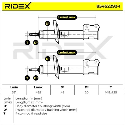 Shock Absorber RIDEX 854S2292 854S2292 - photo 8