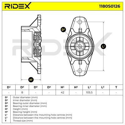 Strut Support Bearing Front RIDEX 1180S0126 1180S0126 - photo 5