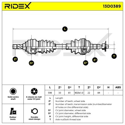 Drive Shaft RIDEX 13D0389 13D0389 - photo 5