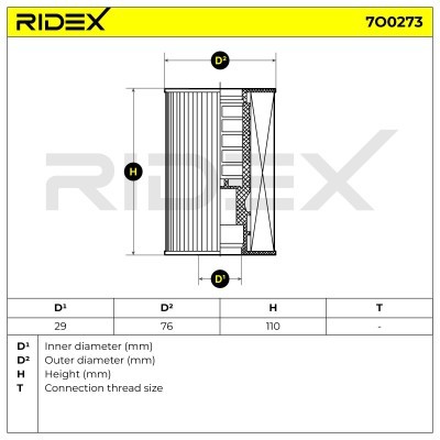 Oil Filter RIDEX 7O0273 7O0273 - photo 6
