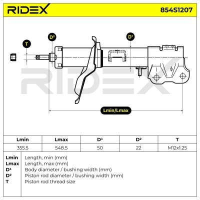 Shock Absorber RIDEX 854S1207 854S1207 - photo 7