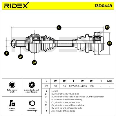 Drive Shaft RIDEX 13D0449 13D0449 - photo 7