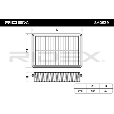 Air Filter RIDEX 8A0539 8A0539 - photo 6