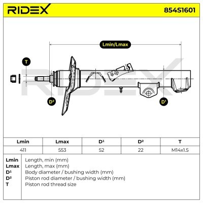 Shock Absorber RIDEX 854S1601 854S1601 - photo 8