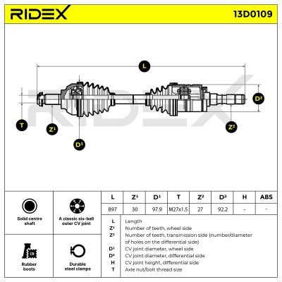 Drive Shaft RIDEX 13D0109 13D0109 - photo 7