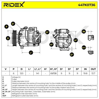 Compressor, Air Conditioning HYUNDAI ix35 447K0736 - photo 7