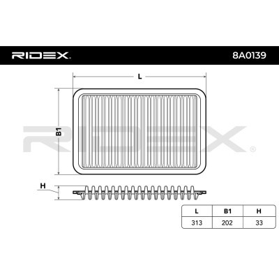 Air Filter RIDEX 8A0139 8A0139 - photo 3