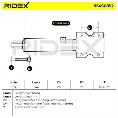 Shock Absorber RIDEX 854S0852 854S0852 - photo 5